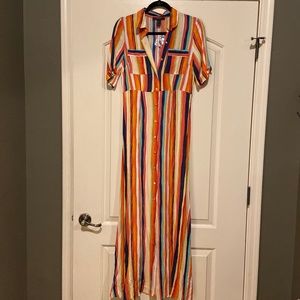 NWT SZ Small Colorful Fitted Maxi Dress